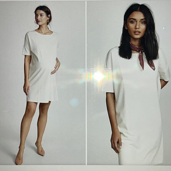 HATCH THE AFTERNOON Maternity Dress Ivory Ponte Jersey Knit NWOT Size 1 = Small - Picture 1 of 12